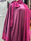Pink laser cut velvet abaya & matching hijab