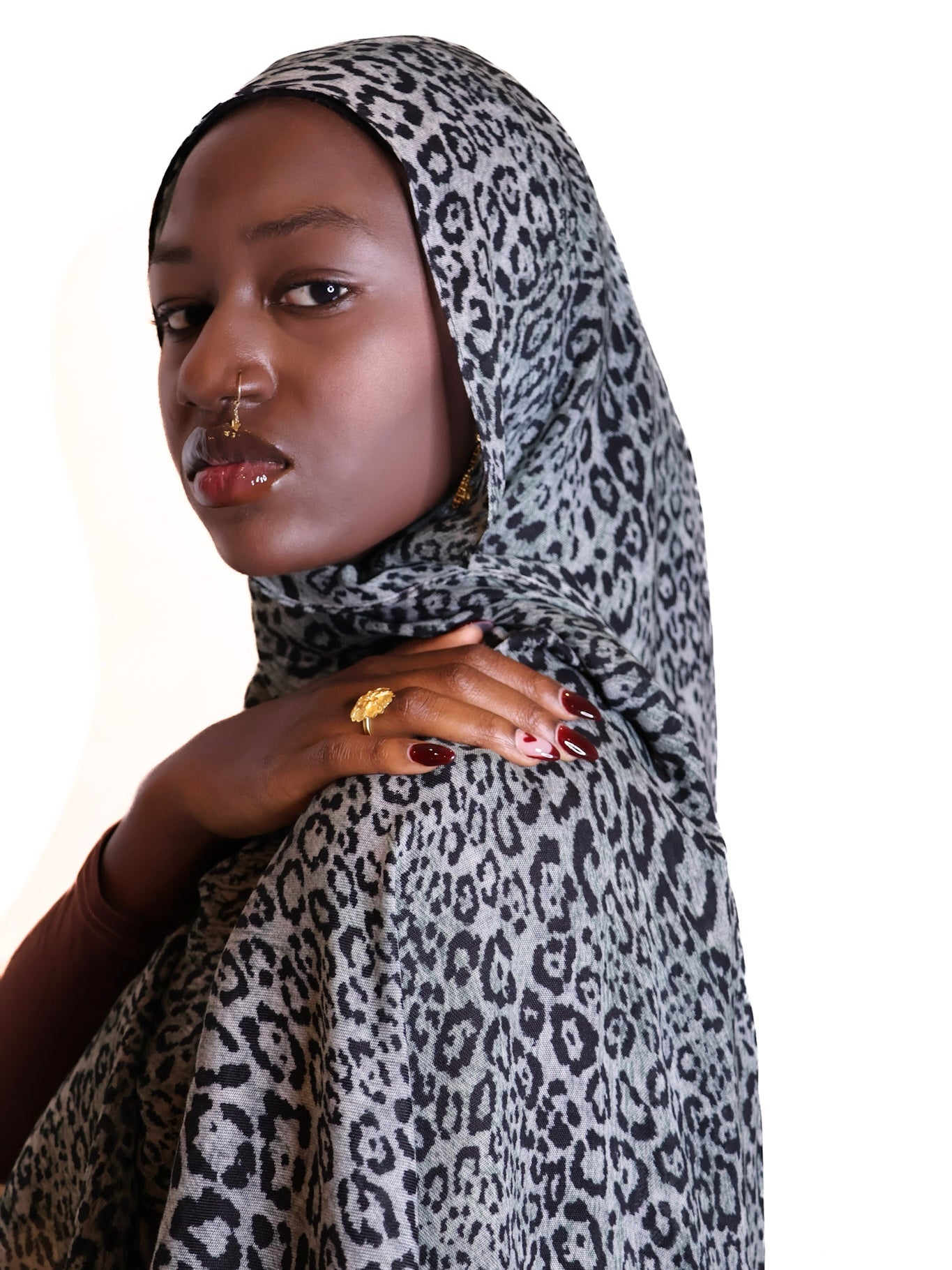 Black Leopard modal hijab