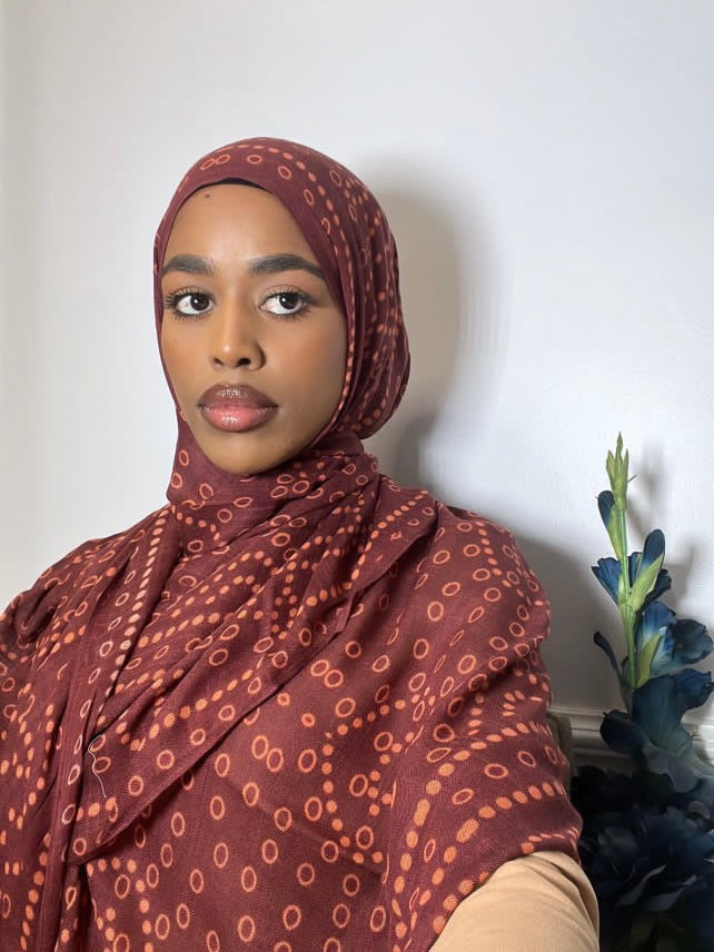 Traditional pattern modal print hijab